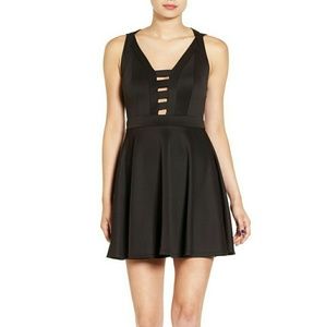 LOVE, NICKIE LEW Black Cross Back Mini Dress